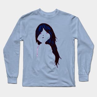 blue haired girl Long Sleeve T-Shirt